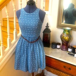 RnB Sleeveless Denim Dress with Heart Print Size M